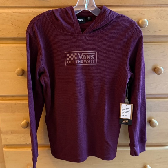 Vans Tops - ⭐️ Vans Womens Long Sleeve waffle knit Top Maroon Hoodie